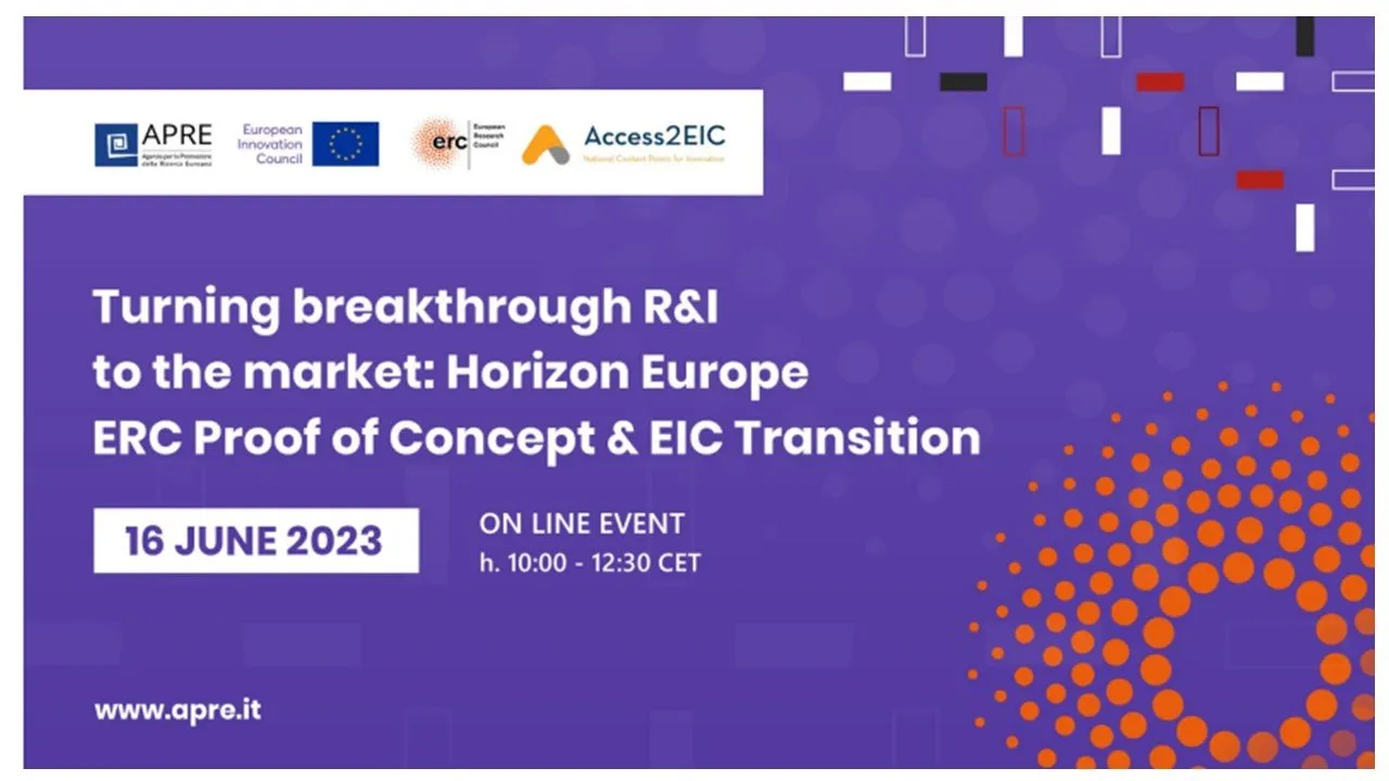 online event - Turning breakthrough R&I to the market: Horizon Europe ERC Proof of Concept & EIC Transition